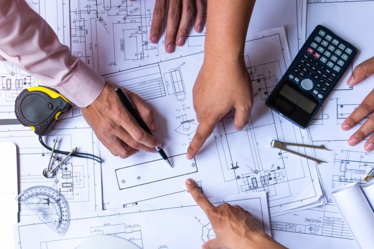 Smart home specialist working with residential construction plans in Sydney